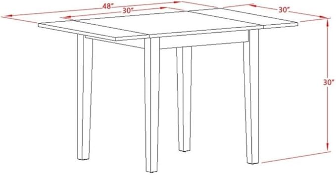 East West Furniture NDNO3-MAH-W 3 Piece Kitchen Table Set - Image 5