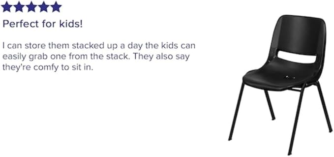 Flash Furniture HERCULES Series 440 lb. Capacity Kid's Black Ergonomic Shell - Image 5