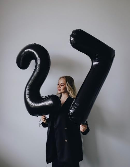 Black Number 27 Balloon, 40 Inch, Birthday Party Decorations, Anniversary & Graduation Supplies
