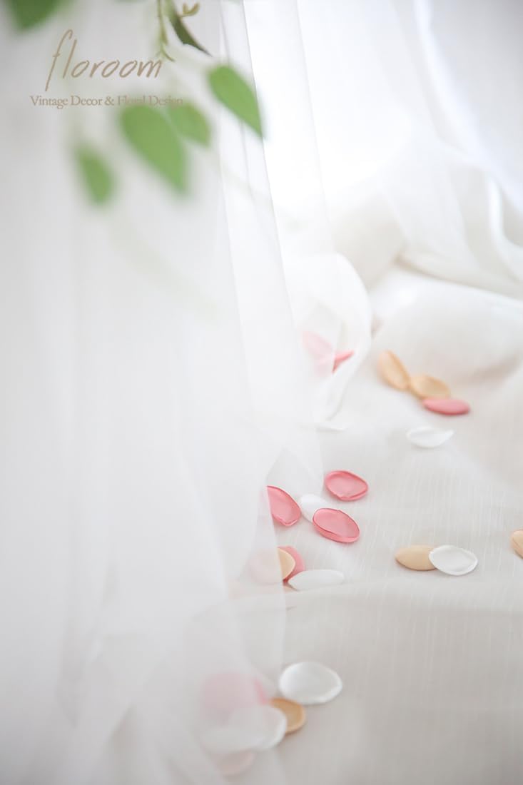 Floroom 500pcs Rose Petals Champagne Pink Faux Silk Flower Petals for Wedding Flower Girl Basket Aisle Runner Scatter Dinner Table Centerpieces Party Confetti Bridal Shower Romantic Night Decoration