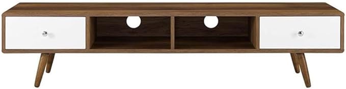 Modway Transmit 70" Media Console Wood TV Stand, 70 Inch, Walnut White - Image 3