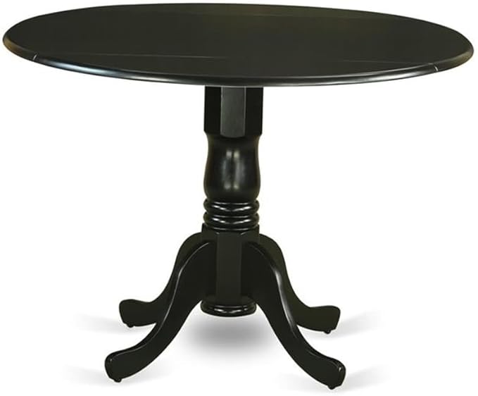 East West Furniture DLBO3-BLK-W 3 Piece Dining Table Set - Image 3