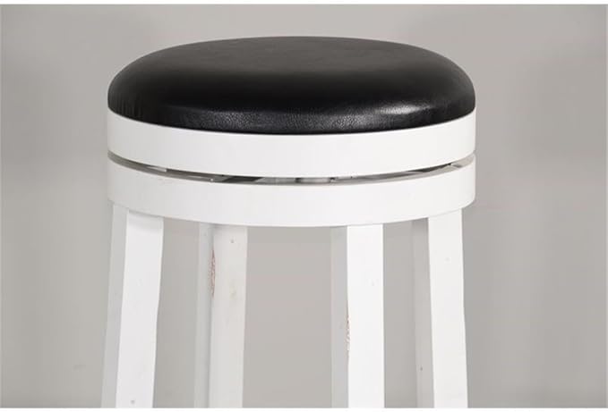 Pemberly Row Set of 3 Wood Bar Unit and 2 Backless Swivel Barstool - Image 8