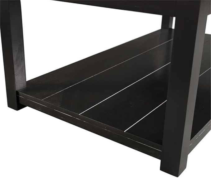 Picket House Furnishings Evie Wood Frame & Marble Top Console Table-White/Black - Image 8