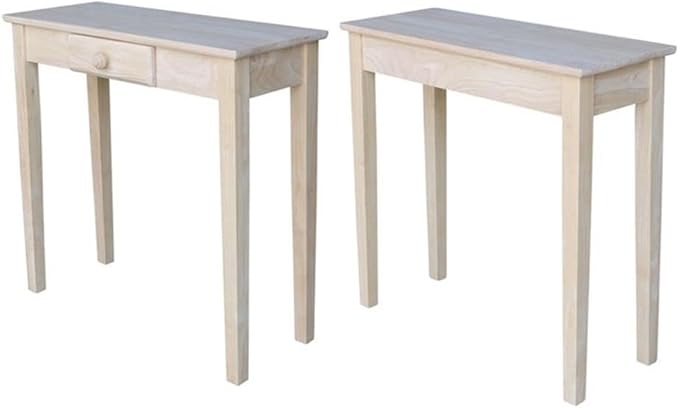 IC International Concepts, Rectangular Hall Table W/Drawer, Solid Real Wood - Image 6