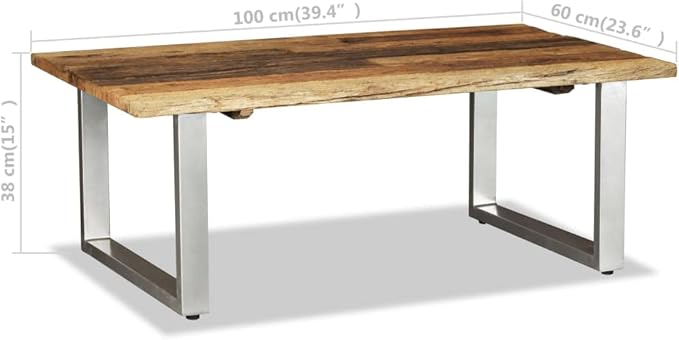 YAFF Coffee Table Solid Reclaimed Wood 39.4"x23.6"x15" - Image 2
