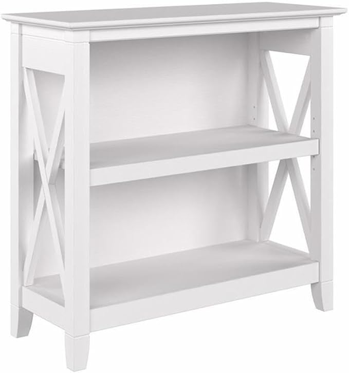 Bush Home Key West Small 2 Shelf Bookcase in Pure White Oak, Compact Home by BushHome