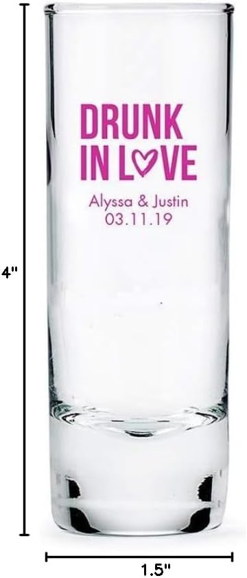 WEDDINGSTAR Personalized 2.5oz Tall Shot Glass Customizable Full Color Print - 144 pack