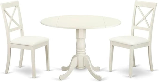 East West Furniture DLBO3-LWH-LC 3 Piece Modern Dining Table Set Contains a by EastWestFurniture