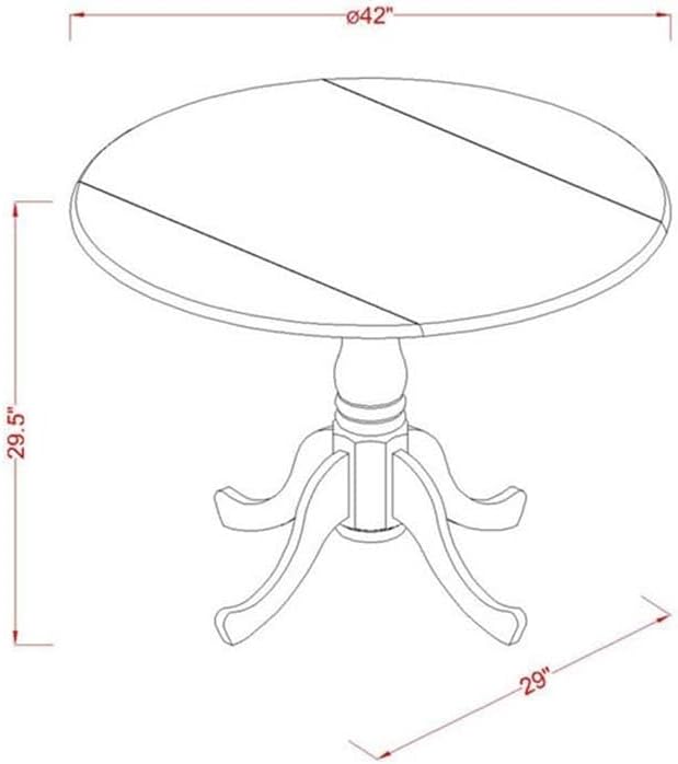 East West Furniture DLBO3-LWH-LC 3 Piece Modern Dining Table Set Contains a - Image 5