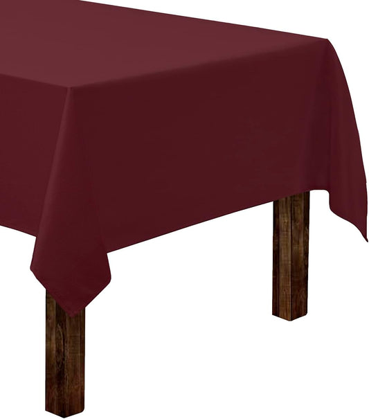 Gee Di Moda Rectangle Tablecloth - 60 x 84 Inch Burgundy Table Cloth for 5 Foot Rectangle Table - Heavy Duty Washable Fabric - for 5 Ft Buffet Table, Holiday Party, Dinner, Wedding & Baby Shower