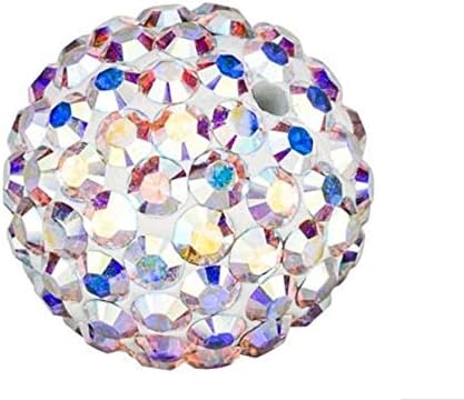 25pcs Adabele Grade A Suncatcher Crystal Rhinestone Pave Loose Beads 10mm Clear AB Polymer Clay Disco Ball Spacers Compatible with Shamballa All Craft Jewelry Making DB10-2