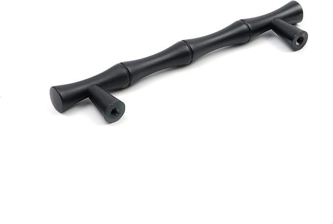 2PCS Bamboo Zinc Alloy Cabinet Handles, 3.8 Inch Hole Distance Black and Red - Image 4
