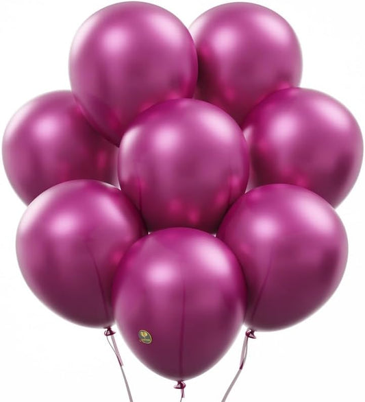 AFTERLOON® Biodegradable Balloons 50 pcs Pearlized Fuchsia 10 Inch, Pearlescent Thickened Extra Strong Latex Helium Float, for Baby Shower Gender Reveal Arch Wedding Birthday Party Decorations