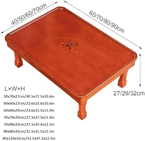 Square Folding Coffee Table, Solid Wood Low Dining Table - Image 2