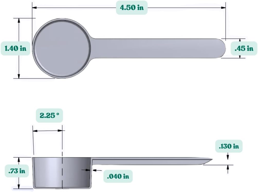 1 Tablespoon (1/2 Oz. | 3 Teaspoon | 1/16 Cup | 14.8 mL) Long Handle Scoop for Measuring Coffee, Pet Food, Grains, Protein, Spices and Other Dry Goods (Pack of 10)