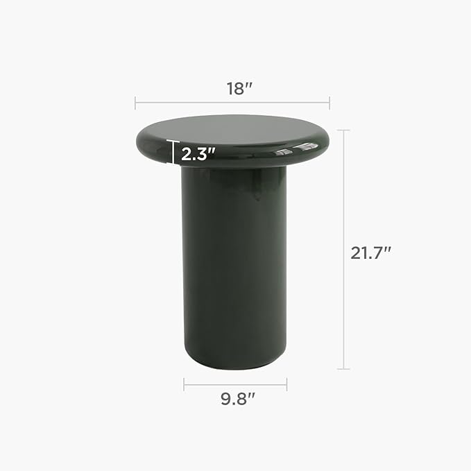 Acanva Modern End Tables with High Glossy Finish, Curved Edges, Accent Center - Image 2
