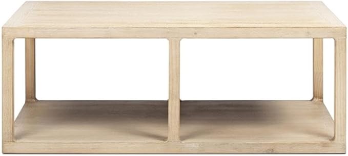 Pemberly Row 48" Open Frame Coffee Table, Reclaimed Pine Wood, Light Natural - Image 3