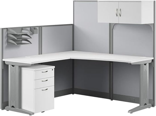 Bush Business Furniture Office in an Hour 65W L Shaped Cubicle Desk by BushBusinessFurniture