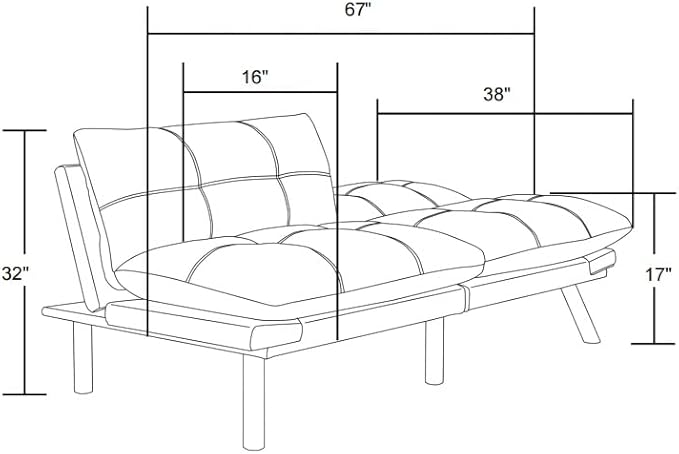 GDFStudio Hayezc Loveseat Sofa, Convertible Sofa Bed, 2-in-1 Folding Modern - Image 2