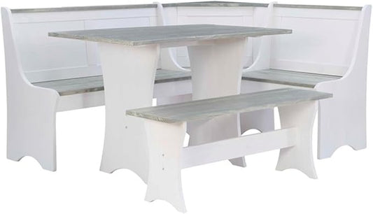 Riverbay Furniture Coastal Wood Corner Dining Nook by Unknown