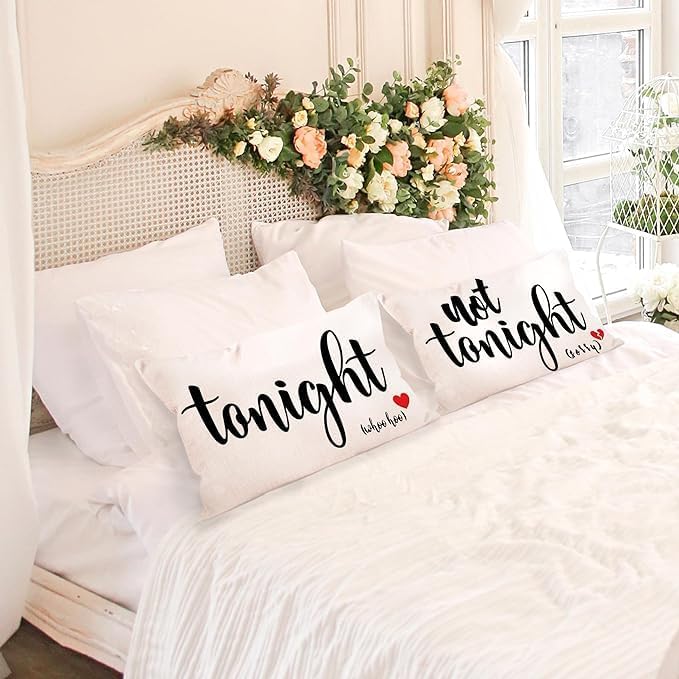 Mancheng-zi Bachelorette & Bridal Shower Pillow Cover (20x26) - Wedding Gifts for Bride to Be, Funny Throw Pillows for Bedroom (Beige)