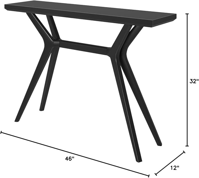 Plank+Beam Verso Console Table, 46 Inch Solid Wood Modern Sofa Table, Narrow - Image 2