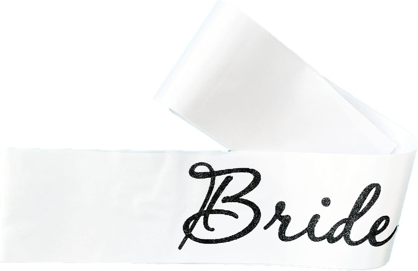 White Bride to Be Sash for Bridal Shower Bachelorette Party Wedding Hen Party Decorations Engagement Gifts Favors Miss to Mrs Sash with Glitter Letter Black