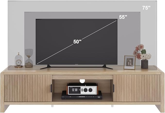 FATORRI TV Stand for TVs up to 75/65/55 Inch, Wood Entertainment Center - Image 7