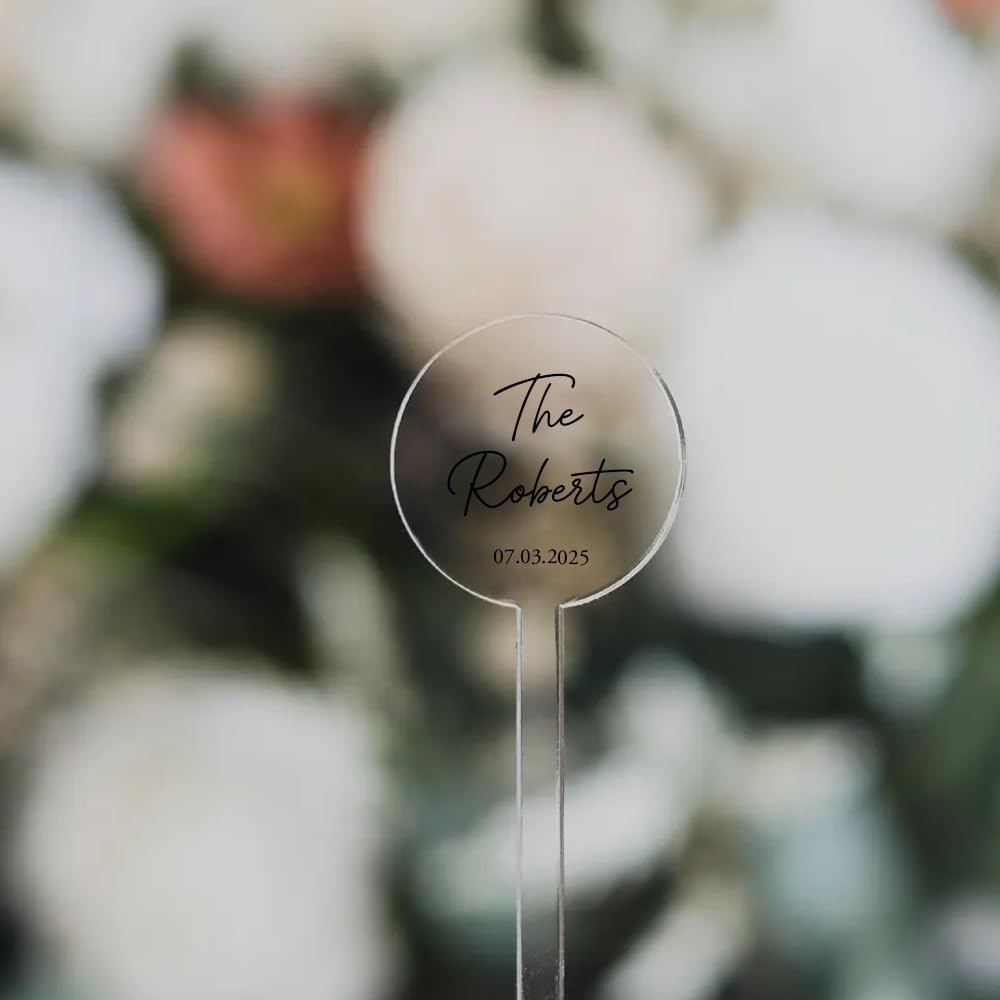 Personalized Wedding Drink Stirrers, Custom Anniversary Stir Swizzle Sticks, Cocktail Bar Last Name Wedding Decorations, Customized Cocktail Stirrers 1