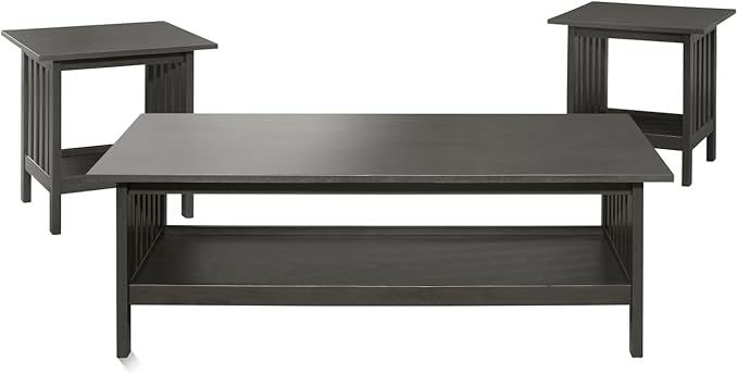 Classic Style Coffee Table and Two End Set Antique Gray Finish 3Pc Occasional - Image 6