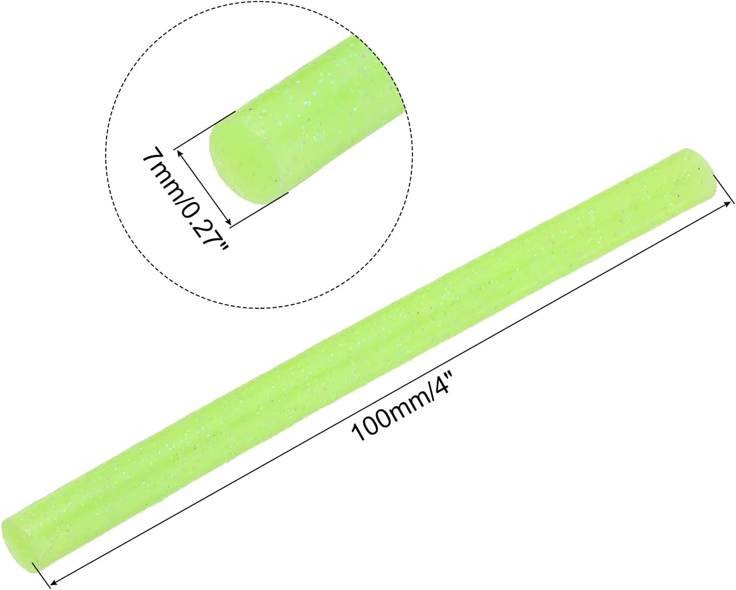 uxcell 20pcs Hot Glue Sticks for Glue Gun 7mm/0.28-inch x 4-inch Mini Hot Melt Adhesive Glue Stick Glitter Green