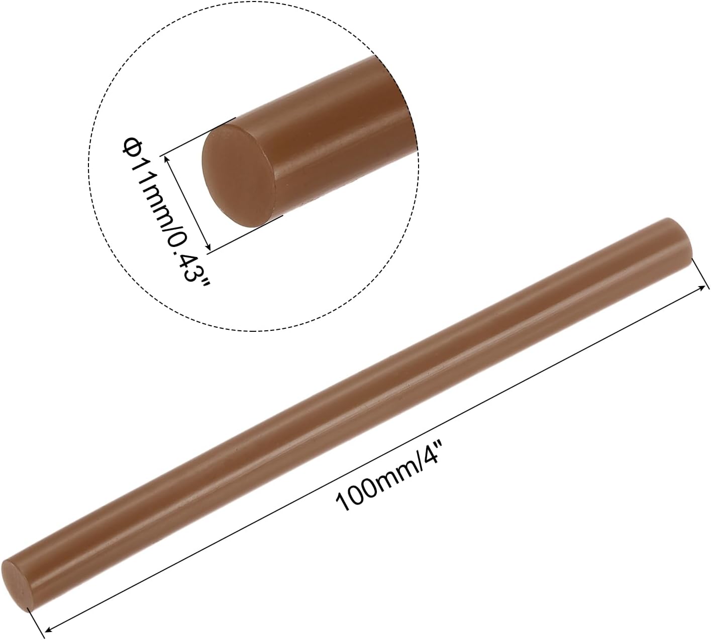 uxcell 20pcs Hot Glue Sticks for Glue Gun 11mm/0.43-inch x 4-inch Mini Hot Melt Adhesive Glue Stick Brown