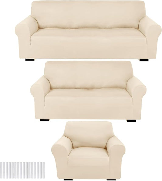 Peryiter 3 Pcs Couch and Loveseat Covers Set Sofa Cover by Peryiter
