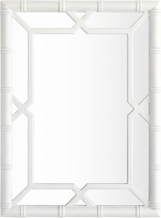 Bamboo-Look Solid Wood Window Pane Mirror 23" X 31" by SORBARIA