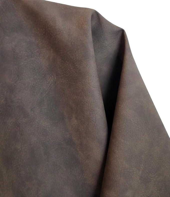 Cafe Brown Nubuck Soft Faux Leather Fabric Sheet PU Leather Sold by The Yard by NATLeathers