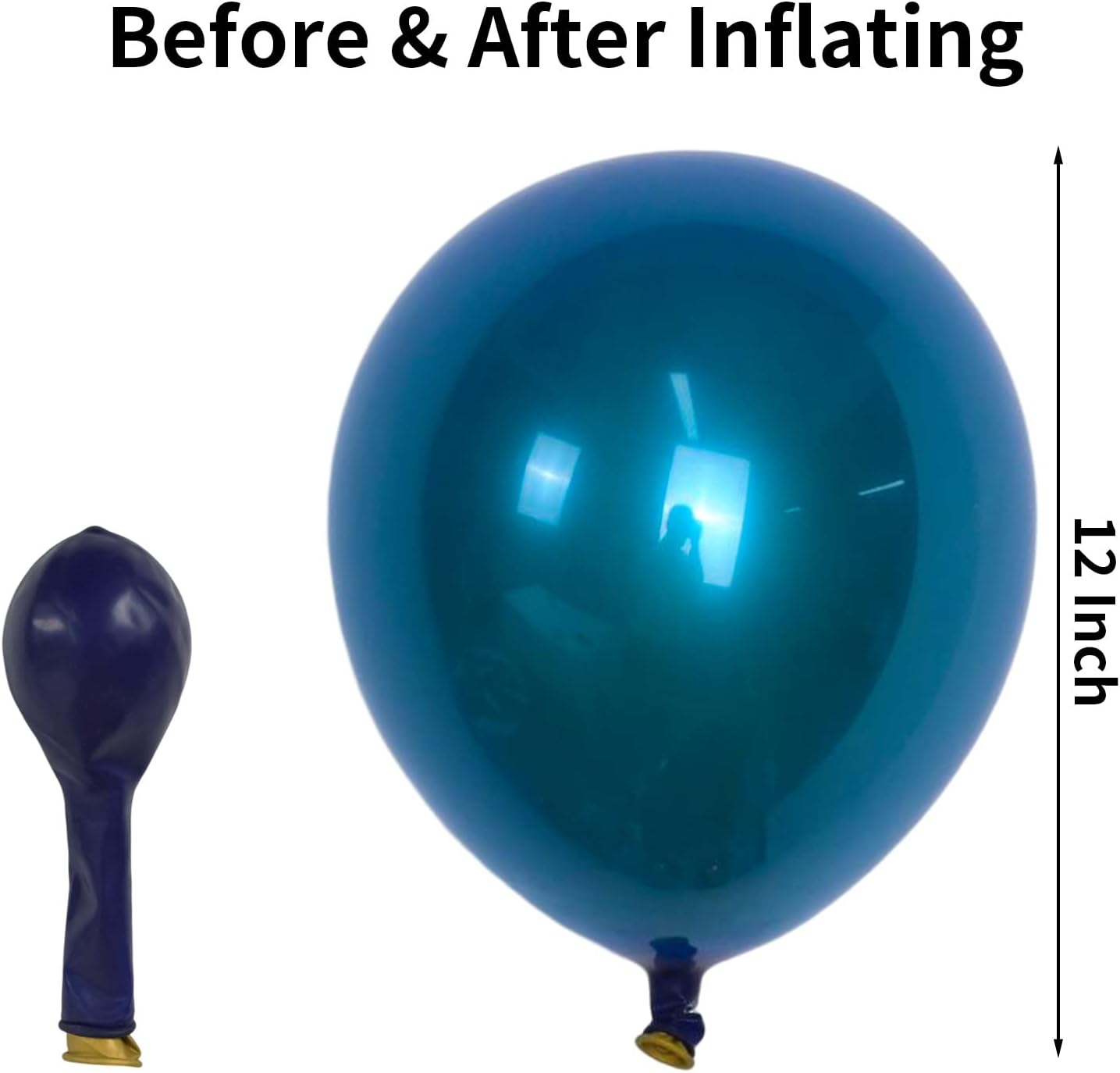 KEPMOV Chrome Blue Balloons 12 Inch, 30pcs Double-Layered Metallic Light Blue Balloons for Birthday Wedding Graduation Party Decoration Supplies