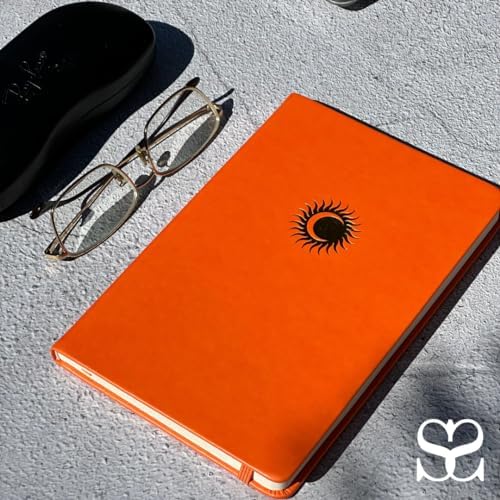 SETTINI Lined Journal, Ideal for Journaling - A5 Vegan Leather Notebook, 192 Archival-Quality Pages, QuillEase Bleed-Free Paper, Inner Pocket & Bookmark - Orange Journal for Women & Men, Orange Sun