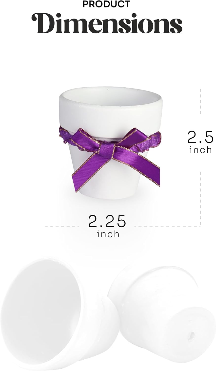 Set of 6 Seed Paper – 6 Purple Butterflies & 6 White Pots with Bow for Baby Shower, Gender Reveal, Birthday, & Other Milestone Celebrations