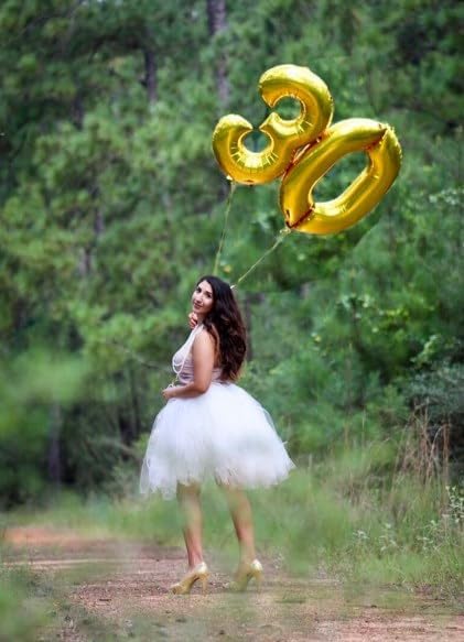 Gold Jumbo Helium Number Balloon 40 Inch, Giant Foil Golden Number 0 Birthday Balloons, Large Numbers 10 20 30 40 50 60 70 80 90 100 2025, Party Celebration Supplies Decorations