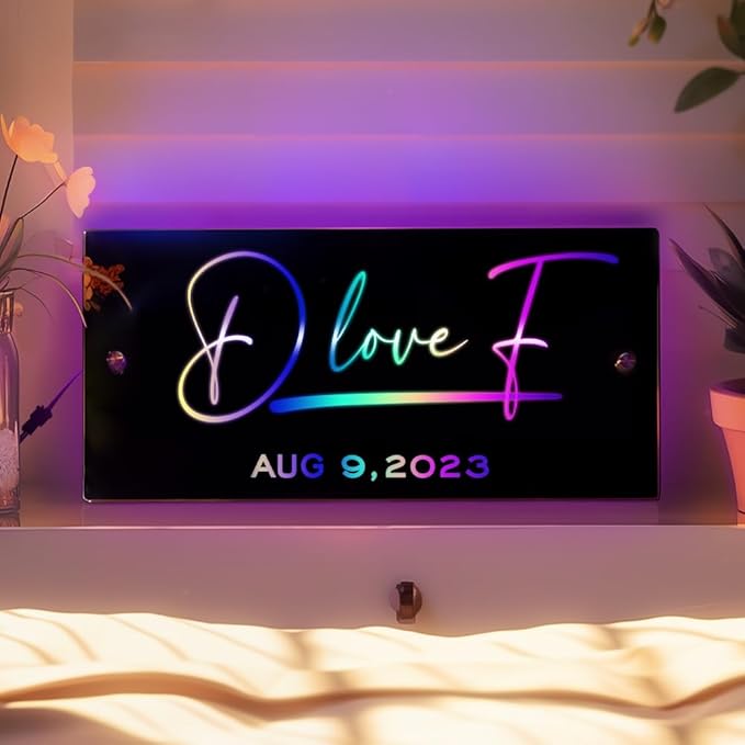 VEELU Personalized Name Mirror Light Up LED Wall Decoration - Image 8