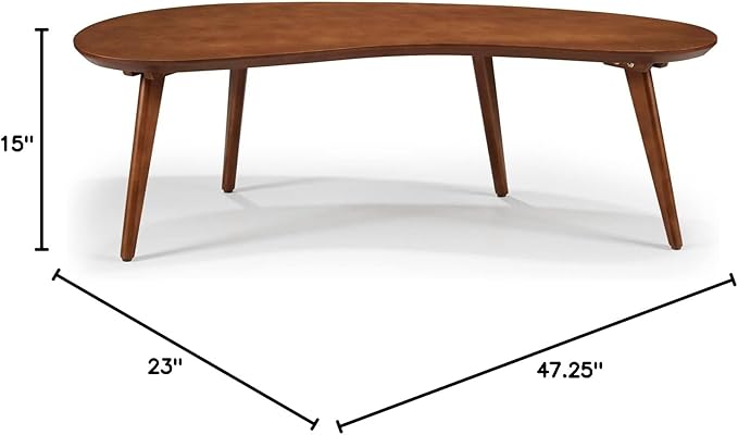 Mid Century Modern Abstract Shaped Coffee Table/Solid Wood/Castanho Finish - Image 3