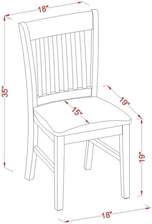 East West Furniture NDNO3-MAH-C 3 Piece Dinette Set - Image 6