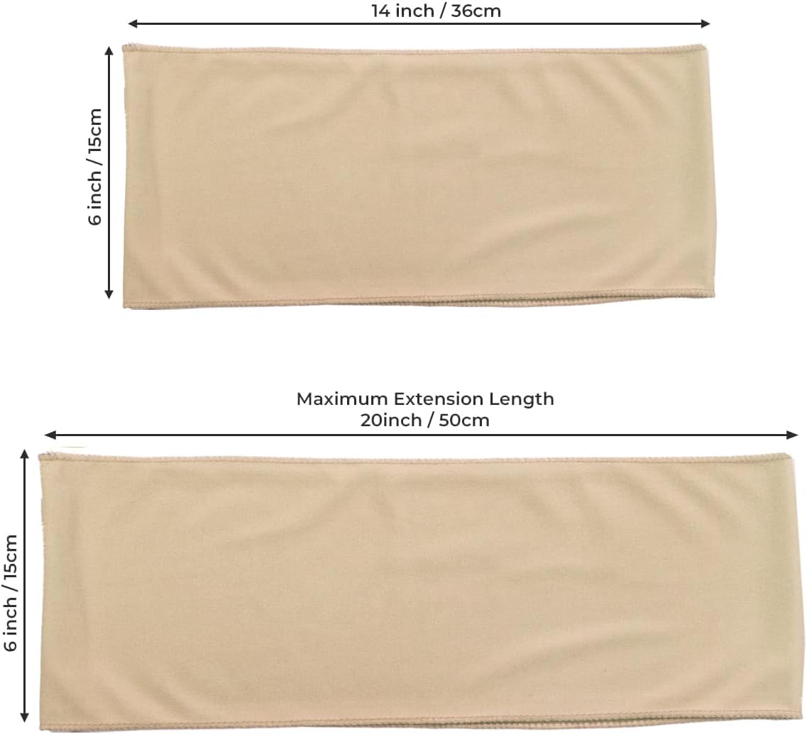 MDS Pack of 150 Spandex Chair Sashes Bows Elastic Stretch Dining Chair Bands Ties Without Slider Buckle Universal fits for Wedding Baby Shower Birthday Party Banquet Event Decoration - Champagne Gold