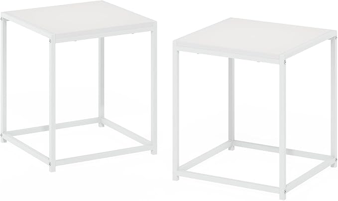 Furinno CAMNUS Side Table Set of 2, Metal Frame End Table, Square Open Frame - Image 5