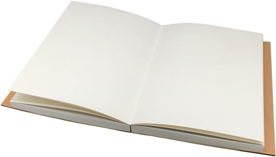 Kraft Cover Drawing Notebook & Sketchbook – Set of 2 Blank Plain Sketch Books – 125g Thick Paper, 200x280mm Paper Ideal for Drawing & Sketching- 128 sheets/256 Pages – 180 Degree Opening, 2pcs