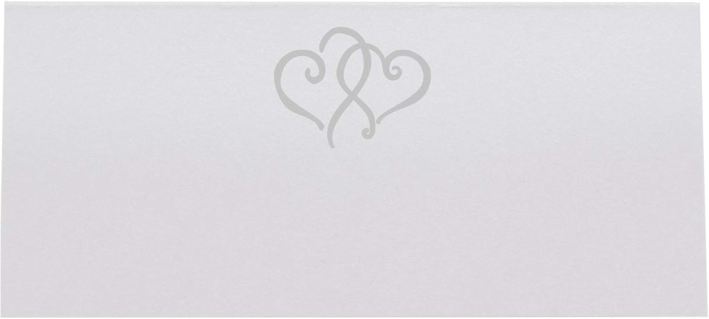 Linked Hearts Printable Place Cards, Silver (Choose Color), Set of 60 (10 Sheets), Laser & Inkjet Printers - Wedding, Party, Dinner, and Special Events - Made in the USA
