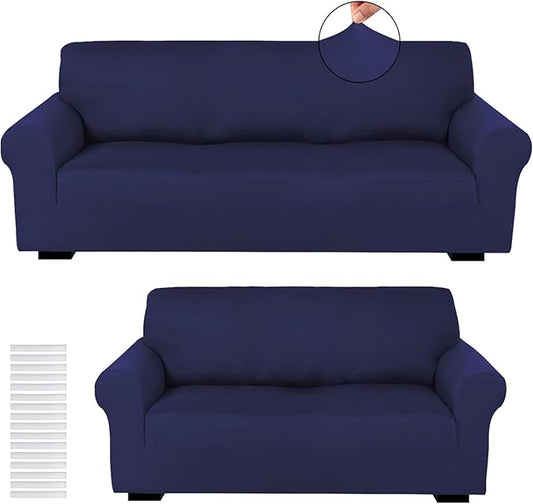 Peryiter 2 Pcs Sofa Covers Couch and Loveseat Covers Set Stretch Sofa Slipcover by Peryiter
