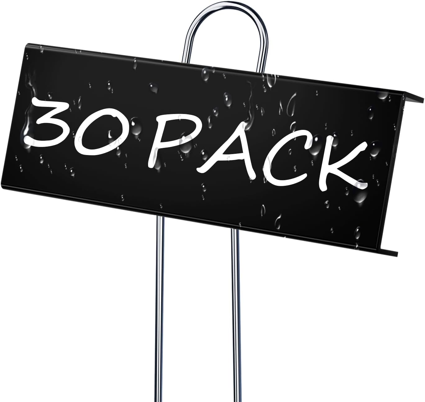 30 Pack Metal Plant Labels for Outdoor Garden Waterproof Plant Markers, Labels Garden Markers for Seedlings Herbs Vegetable Greenhouse Gifts with Pen - Black