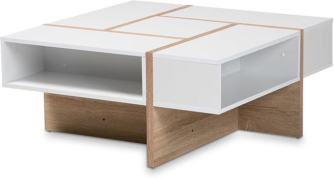 HomeStock White and Oak Coffee Table - Image 3
